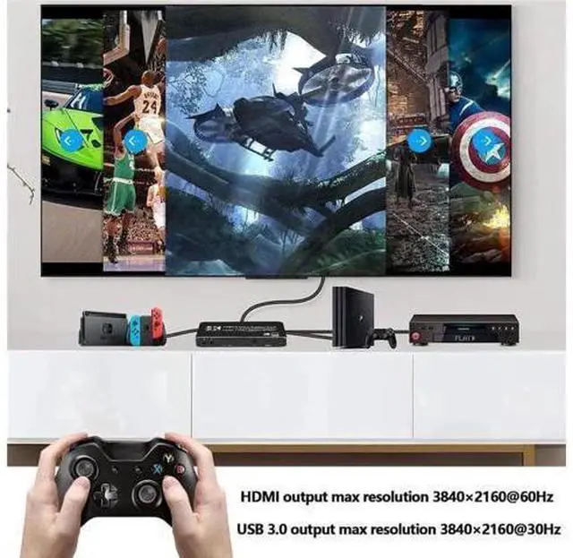 Alt view image 7 of 7 - 3×1 4K@60Hz HDMI Multiview Capture Card with HDMI Loopout & 3.5mm Mic/Audio Port, USB Video Grabber for PS5 PS4 Pro Xbox Series X/S Xbox One X/S PC Mac Live Stream Recording