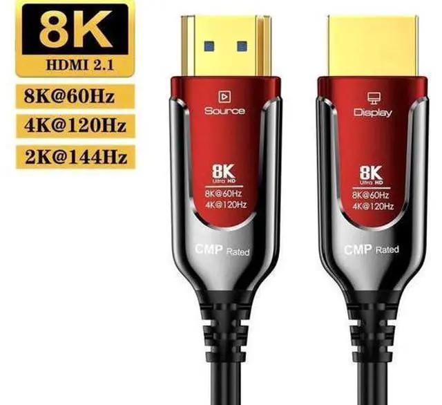 Main image of 3.3FT/1M Red Plenum Rated Fiber Optic Gaming HDMI 2.1 Cable, 48Gbps Ultra High Speed Cord Supports 8K@60Hz, 4K@120Hz/144Hz, eARC HDR10 HDCP 2.2/2.3 for Roku TV PS5 HDTV Blu-ray Player