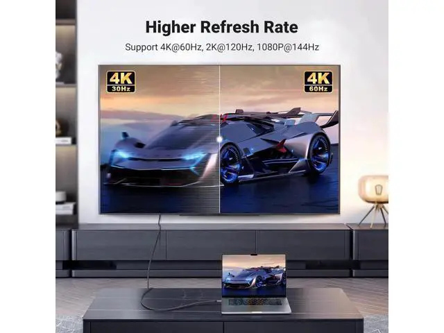 Alt view image 4 of 7 - 10FT UGREEN USB-C to HDMI Cable 4K@60Hz, Thunderbolt 3/4 Compatible Type-C to HDMI Cord for iPhone 17 Pro Max MacBook iPad XPS Galaxy S25 Steam Deck