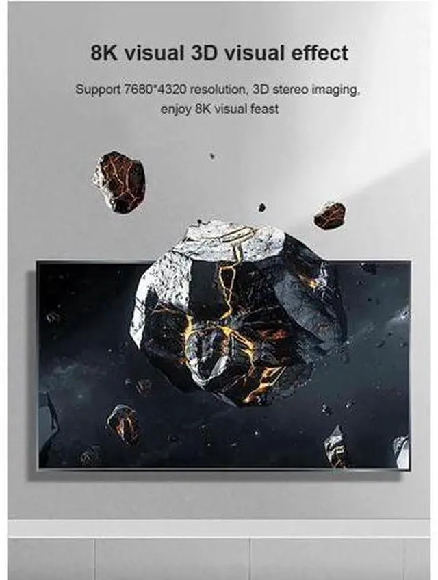 Alt view image 4 of 6 - 8K@60Hz Fiber Optic HDMI Cable 10 ft / 3m - Supporting 8K@60Hz 7680x4320, 4K@120Hz) eARC HDR10 HDCP 2.2 & 2.3 3D - Designed for Xbox, Compatible with PS5, Apple TV, PC 10 ft.