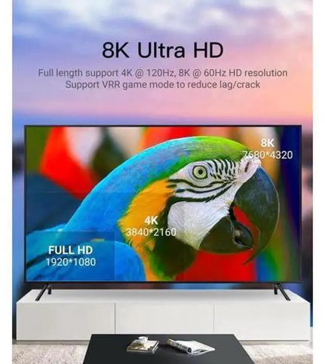 Alt view image 5 of 6 - 8K@60Hz Fiber Optic HDMI Cable 10 ft / 3m - Supporting 8K@60Hz 7680x4320, 4K@120Hz) eARC HDR10 HDCP 2.2 & 2.3 3D - Designed for Xbox, Compatible with PS5, Apple TV, PC 10 ft.