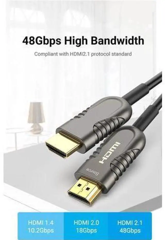 Alt view image 6 of 6 - 8K@60Hz Fiber Optic HDMI Cable 10 ft / 3m - Supporting 8K@60Hz 7680x4320, 4K@120Hz) eARC HDR10 HDCP 2.2 & 2.3 3D - Designed for Xbox, Compatible with PS5, Apple TV, PC 10 ft.