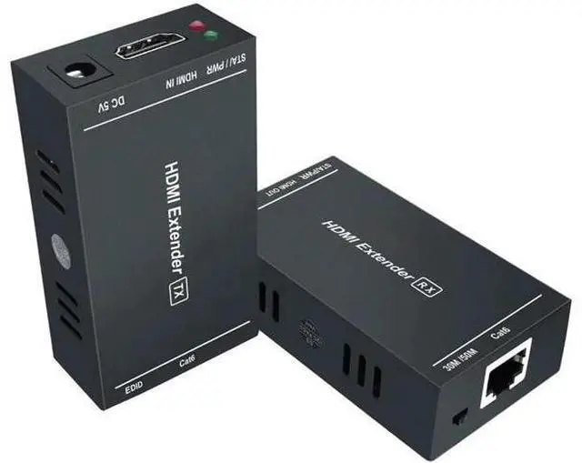 Main image of 164Ft/50M HDMI Over Ethernet Extender, Uncompressed 1080P@60Hz 3D HDMI Extender via Single Cat5e/Cat6/Cat7 Cable with EDID & POC, Transmitter + Receiver Kit