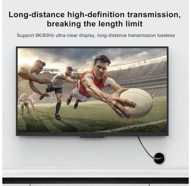 Alt view image 3 of 6 - 100FT CL3 Rated Fiber Optic HDMI 2.1 Cable, 48Gbps HDMI/Micro HDMI Cord, 8K@60Hz 4K@120Hz Dynamic HDR eARC HDCP2.3 for PC TV PS5