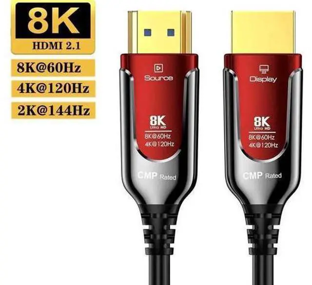 Main image of 100FT/30M Plenum-Rated Fiber Optic Gaming HDMI 2.1 Cable, 48Gbps Ultra High Speed Supports 8K@60Hz 4K@120/144Hz eARC HDR10 HDCP 2.2/2.3 3D for PS5 Roku TV HDTV Blu-ray