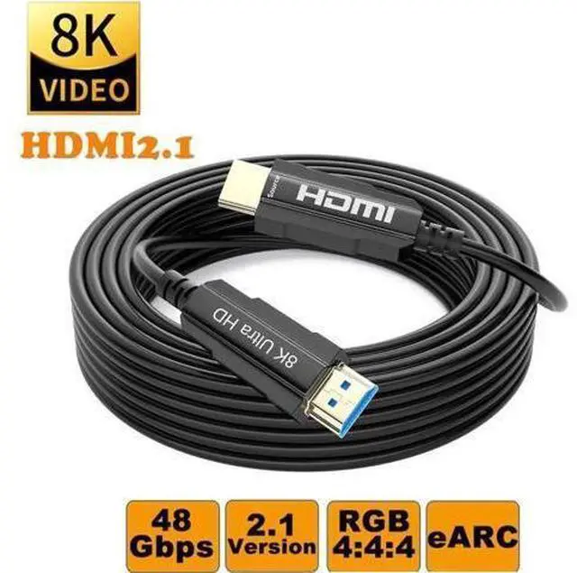 Main image of 164FT/50M Fiber Optic HDMI 2.1 Cable, 48Gbps 8K@60Hz 4K@120Hz HDR eARC HDCP2.2 CEC EDID 3D for PS4 Set-Top Box HDTV Projector