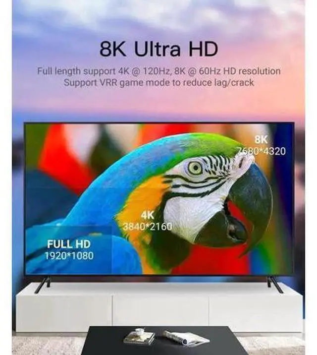 Alt view image 3 of 6 - 100FT/30M Fiber Optic HDMI 2.1 Cable, 48Gbps Ultra High Speed Supports 8K@60Hz (7680×4320) 4K@120Hz eARC HDR10 HDCP 2.2/2.3 3D for Xbox PS5 Apple TV Gaming PC