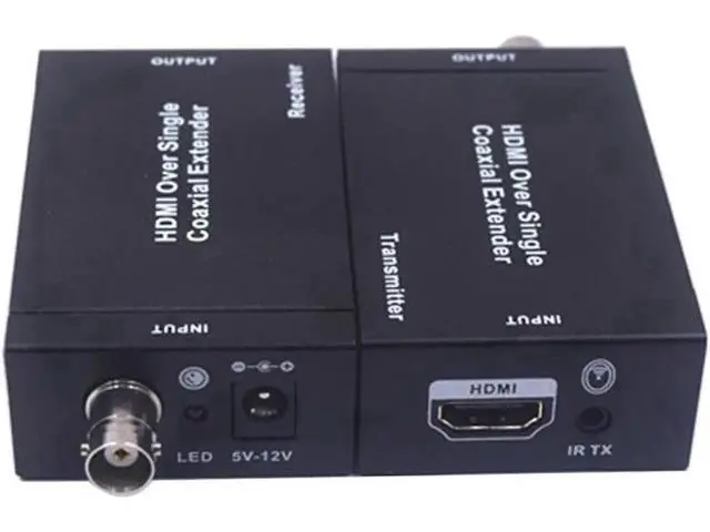Alt view image 5 of 6 - 1080P HDMI Over Single Coaxial Extender Transmitter Receiver Kit, IR Remote Control Support, Max 100m Transmission Distance via Coax Cable