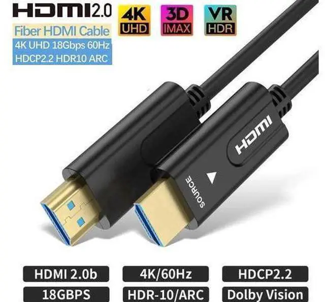 Main image of 330FT/100M Slim Flexible Fiber Optic HDMI 2.0b Cable, 18Gbps High Speed Supports 4K@60Hz HDR Dolby Vision ARC 3D HDCP 2.2 YCbCr 4:4:4 for Switch Projector Roku