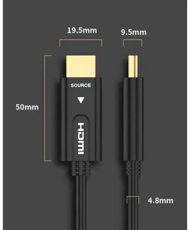 Alt view image 5 of 6 - 330FT/100M Slim Flexible Fiber Optic HDMI 2.0b Cable, 18Gbps High Speed Supports 4K@60Hz HDR Dolby Vision ARC 3D HDCP 2.2 YCbCr 4:4:4 for Switch Projector Roku