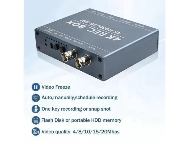 Alt view image 6 of 7 - 3G SDI 4K HDMI DVI Audio Video Capture Recorder SDI Loop Out 1080P Output for Live Stream Broadcast Teaching