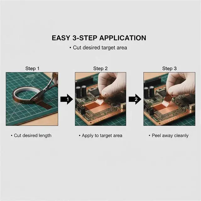 Alt view image 4 of 6 - High-Temperature Polyimide Tape with Silicone Adhesive - 1/8'', 1/4'', 1/2'', 1'' Multi-Size Bundle for Masking, Soldering, Electronics