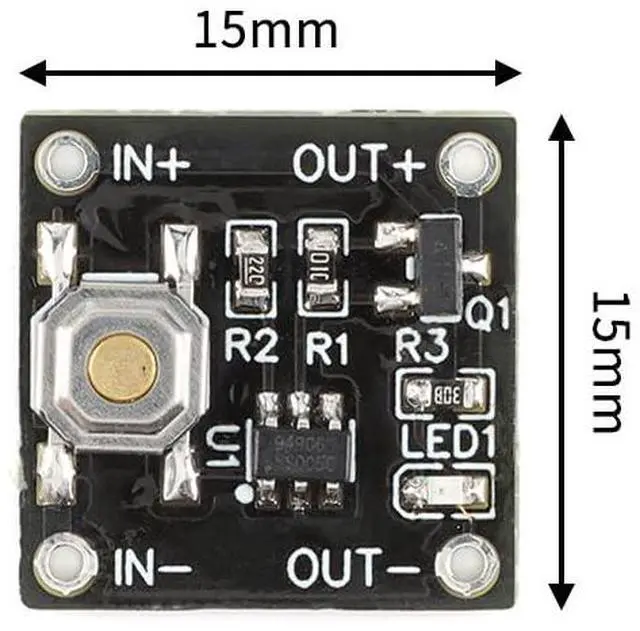 Alt view image 6 of 6 - 3PCS Single Bond Button Bistable Switch Module 2.2-5V 0.5uA Continuous Load 2A Low Power Micro One Key Switch YR-1006
