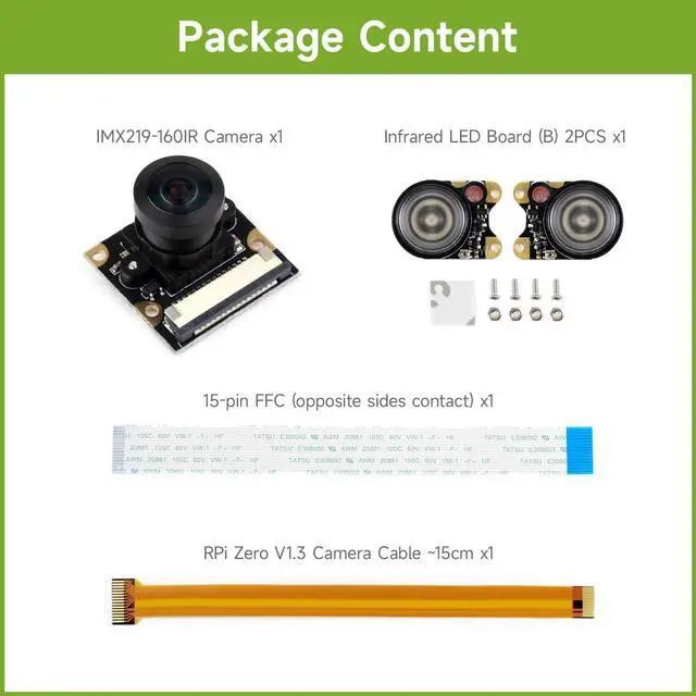 Alt view image 2 of 7 - IMX219-160IR Camera for Jetson Nano Infrared Night Vision 3280 × 2464 Resolution 8 Megapixels 160° FOV IMX219 Sensor Suit for Face Recognition Road Mark Detection License Plate Recognition