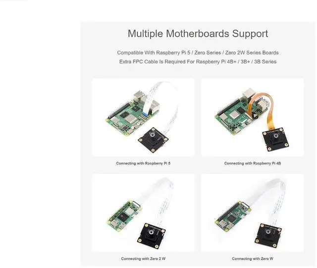 Alt view image 5 of 7 - IMX415 8MP Camera (A) Compatible with Raspberry Pi 5 / Zero Series/Zero 2W / Luckfox Series Boards,Adopts IMX415 Sensor Chip with 95.5° Wide Angle Lens