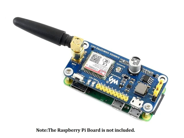 Alt view image 4 of 7 - GSM/GPRS/Bluetooth 3.0 HAT for Raspberry Pi 2B/3B/3B+/Zero/Zero W Based on SIM800C Support SMS Data Transfer ect
