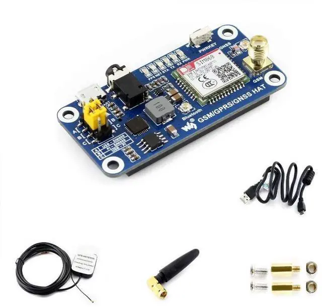 Main image of GSM/GPRS/GNSS/Bluetooth HAT for Raspberry Pi 2B/3B/3B+/Zero/Zero W Based on SIM868 Support SMS Data Transfer ect.