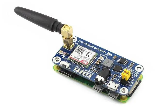 Alt view image 4 of 7 - GSM/GPRS/GNSS/Bluetooth HAT for Raspberry Pi 2B/3B/3B+/Zero/Zero W Based on SIM868 Support SMS Data Transfer ect.