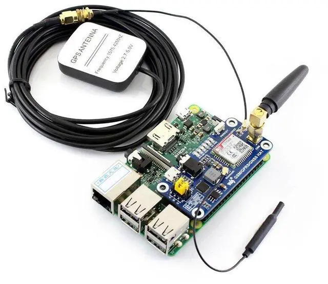 Alt view image 5 of 7 - GSM/GPRS/GNSS/Bluetooth HAT for Raspberry Pi 2B/3B/3B+/Zero/Zero W Based on SIM868 Support SMS Data Transfer ect.
