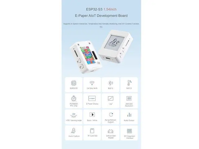 Alt view image 2 of 7 - ESP32-S3 1.54inch Touch E-Paper AIoT Development Board