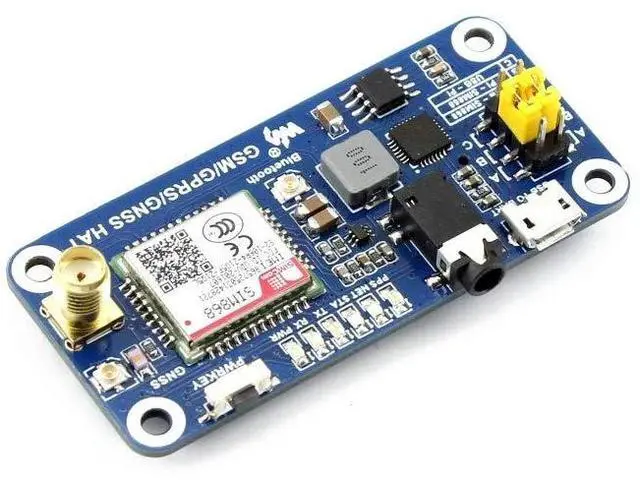 Alt view image 2 of 7 - GSM/GPRS/GNSS/Bluetooth HAT for Raspberry Pi 2B/3B/3B+/Zero/Zero W Based on SIM868 Support SMS Data Transfer ect.