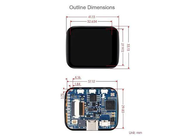 Alt view image 7 of 7 - RP2040 Microcontroller Development Board with 1.69inch Touch LCD 240×280 Pixels 262K RGB Color Display, Based on Raspberry Pi RP2040,Accelerometer and Gyroscope Sensor