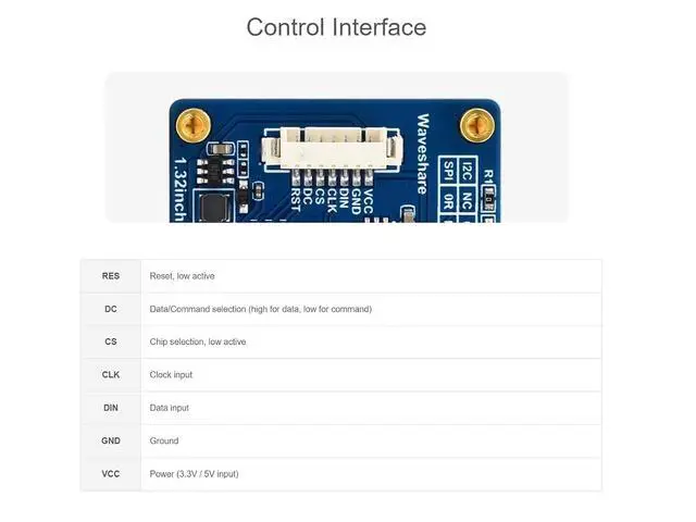 Alt view image 5 of 7 - 1.32inch OLED Display Module, 128x96 Pixels 16 Gray Scale OLED Display,Compatible with Raspberry Pi/Arduino/STM32,SPI/I2C Interface,SSD1327 Driver