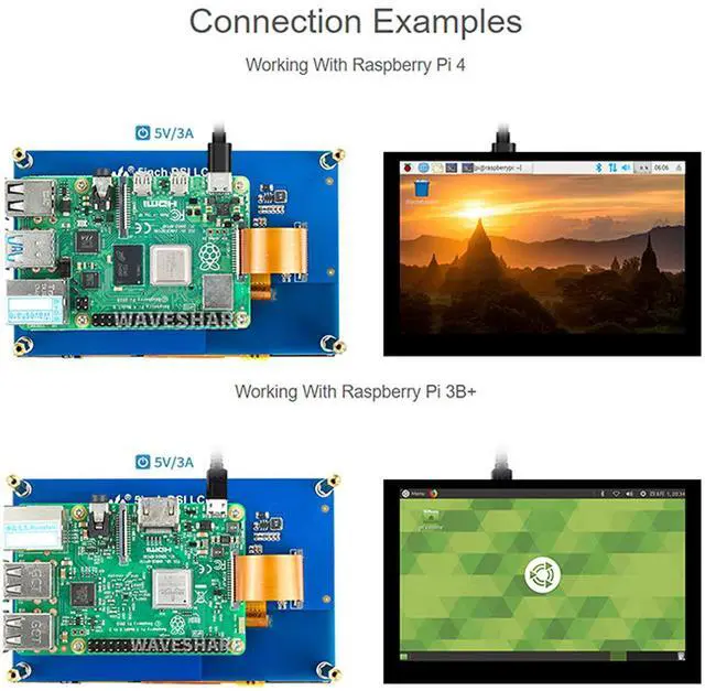 Alt view image 4 of 7 - Compatible with Raspberry Pi Touchscreen 5inch DSI LCD Touch Screen 800×480 Resolution TFT LCD Display Monitor for Raspberry Pi Model 4B/3B+/3A+/3B/2B/B+/A+,CM3/3+