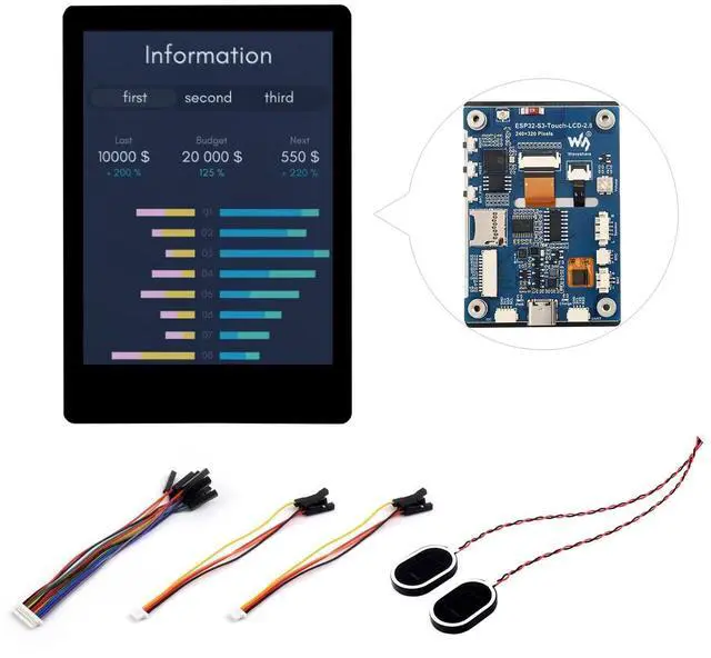 Main image of ESP32-S3 2.8inch Capacitive Touch Display Development Board 240×320 Pixels 262K Color IPS Screen Supports WiFi & Bluetooth