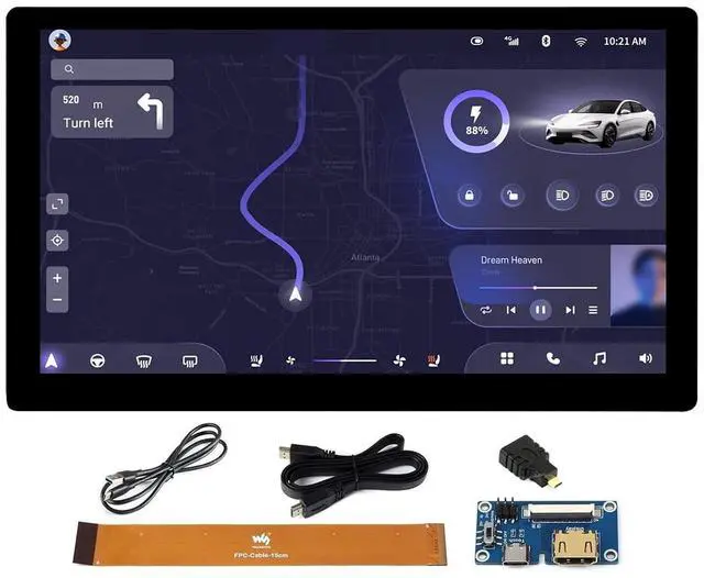 Main image of 1024 × 600 Resolution 7inch IPS Display Integrated Thin and Light Touch Screen for Raspberry Pi,Jetson Nano,Windows PC,Support Windows/Linux/Android System,170° Wide Viewing Angle