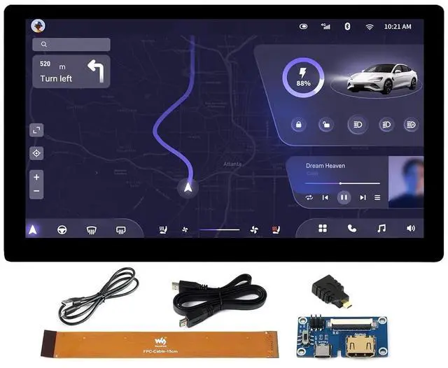 Main image of 1024 × 600 7inch QLED Quantum Dot Display Integrated Thin and Light Touch Screen for Raspberry Pi,Jetson Nano,Windows PC,Support Windows/Linux/Android System,170° Wide Viewing Angle