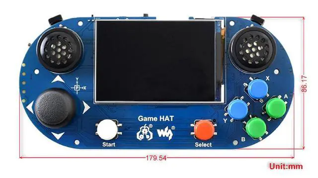 Alt view image 6 of 7 - Game HAT for Raspberry Pi 3B+/3B/2B/B+/A+/Zero/Zero W Portable Game Console Gameboy 3.5inch IPS Screen with Gamepad Joystick