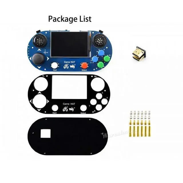 Alt view image 7 of 7 - Game HAT for Raspberry Pi 3B+/3B/2B/B+/A+/Zero/Zero W Portable Game Console Gameboy 3.5inch IPS Screen with Gamepad Joystick