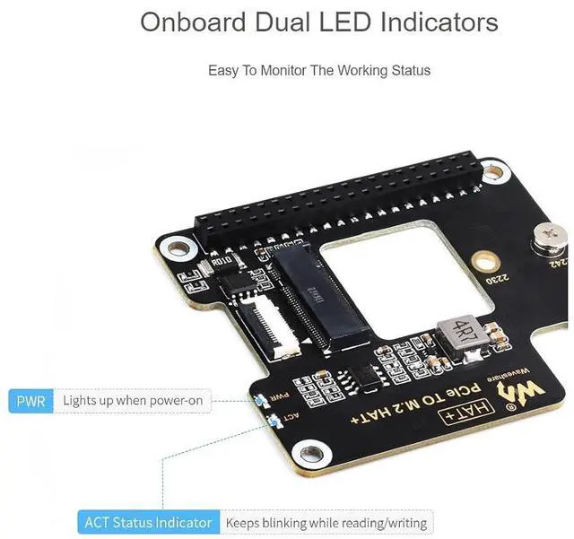 Alt view image 6 of 7 - PCIe to M.2 Adapter Board for Raspberry Pi 5,with SK-NVME 2242 256G Solid State Drive,Support M.2 NVMe SSD 2230 2242,Supports Gen2 and Gen3 Modes