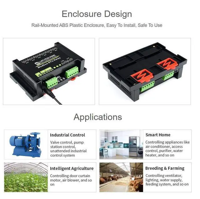 Alt view image 6 of 7 - Industrial Modbus RTU 8 Channel Relay Module 5V with RS485 Interface Build-in Power Isolation, ADI Magnetical Isolation, TVS Diode Multi Isolation Protection Circuits