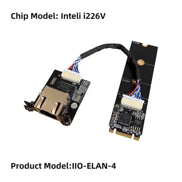 Alt view image 3 of 7 - Intel i226-V Gigabit 2.5G Ethernet Server NIC Card - 30CM M.2 A+E Key Interface for Enhanced Network Speeds,Support X1 X86 SBC