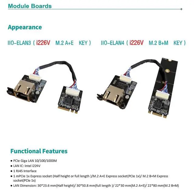 Alt view image 6 of 7 - M.2 A E Key to 2.5 Gigabit Ethernet,Support X1X86 SBC, Intel i226 2.5G Ethernet Server NIC, Interface Card10/100/1000/2500 Mbps RJ45 LAN, Support 2230