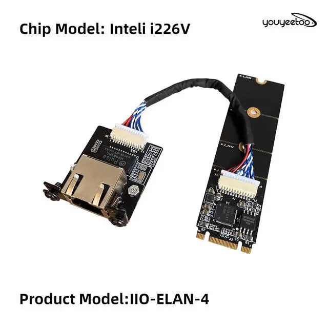 Alt view image 6 of 7 - i226-V Gigabit 2.5G Ethernet Server NIC Card - M.2 Interface for Enhanced Network Speeds,Support X1 X86 SBC, 10/100/1000/2500 Mbps RJ45 LAN (M.2 A + E Key,30CM)