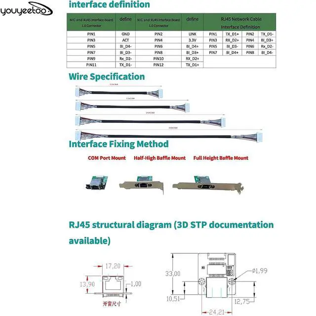 Alt view image 5 of 7 - i226-V Gigabit 2.5G Ethernet Server NIC Card - M.2 Interface for Enhanced Network Speeds,Support X1 X86 SBC, 10/100/1000/2500 Mbps RJ45 LAN (M.2 A + E Key,15CM)