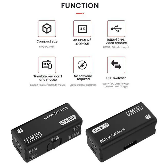 Alt view image 6 of 7 - Sipeed NanoKVM-USB, 4K KVM, Finger-Sized, for Servers/SBCs, Convenient Operation and Maintenance/Tools for Multi-Device Collaboration, USB-KVM (Blue,Tool Kit Package)