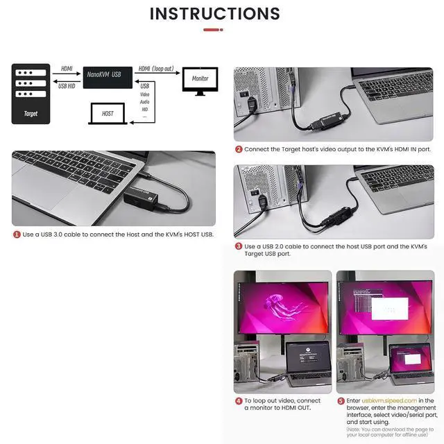 Alt view image 7 of 7 - Sipeed NanoKVM-USB, 4K KVM, Finger-Sized, for Servers/SBCs, Convenient Operation and Maintenance/Tools for Multi-Device Collaboration, USB-KVM (Blue,Tool Kit Package)