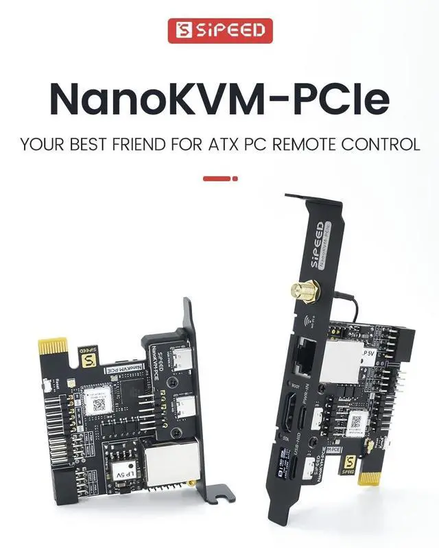 Alt view image 6 of 7 - Sipeed NanoKVM PCIE Version - ATX PC Remote Control, RISC-V Nano KVM Over IP, DDR3 RISC-V Development Board, Linux, 1TOPS NPU (Basic)