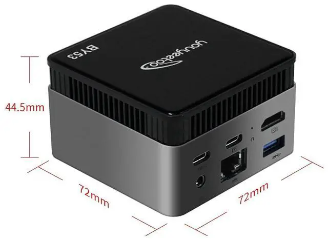 Alt view image 5 of 7 - BY53 Windows 11 Mini Pc, Intel N150(up to 3.6GHz),LPDDR5 12GB RAM, M.2 2242 SSD(Up to 1TB), with HDMI2.0 4K Output, WiFi/BT, Supports One-Click Boot (12GB RAM,256GB SSD)