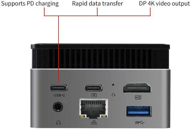 Alt view image 7 of 7 - BY53 Windows 11 Mini Pc, Intel N150(up to 3.6GHz),LPDDR5 12GB RAM, M.2 2242 SSD(Up to 1TB), with HDMI2.0 4K Output, WiFi/BT, Supports One-Click Boot (12GB RAM,0GB SSD)