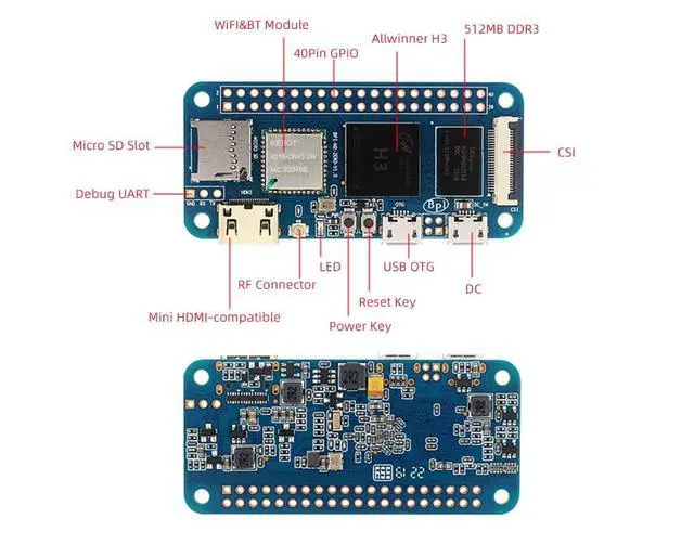 Alt view image 5 of 7 - Banana pi M2 Zero Open Source Singal Board Computer, 512MB SDRAM Mini HDMI onboard WiFi (AP6212) & Bluetooth, Support Raspbian Android Armbian RetroPie Ubuntu (Heat Sink Set)