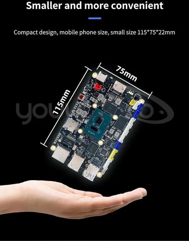Alt view image 3 of 7 - X1 - N5105 x86 Windows Linux Single Board Computer - Mini PC - Dual 4K Media Server- Dual M.2 Slots Support 2280 NVMe mSATA SSD/WiFi 6 Moudle - PCIE 3.0,NFC (X1(16GB RAM+256GB eMMC))