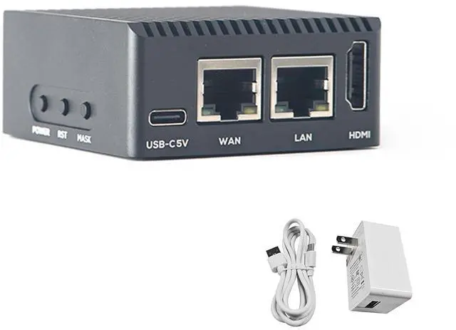 Main image of NanoPi R3S-LTS RK3566 Dual GbE 2GB RAM 4K HD MI Output USB 3.0 - Perfect for Home Server/Network Storage/Soft Router (Metal Case Kit with Power,1GB RAM + 0GB eMMC)