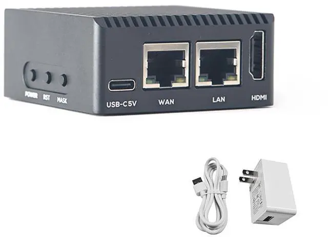 Main image of NanoPi R3S-LTS RK3566 Dual GbE 2GB RAM 4K HD MI Output USB 3.0 - Perfect for Home Server/Network Storage/Soft Router (Metal Case Kit with Power, 2GB RAM + 32GB eMMC)
