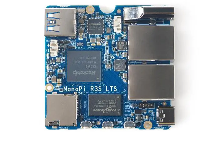 Main image of NanoPi R3S-LTS RK3566 Dual GbE 2GB RAM 4K HD MI Output USB 3.0 - Perfect for Home Server/Network Storage/Soft Router (Single Board Kit,2GB RAM + 0GB eMMC)