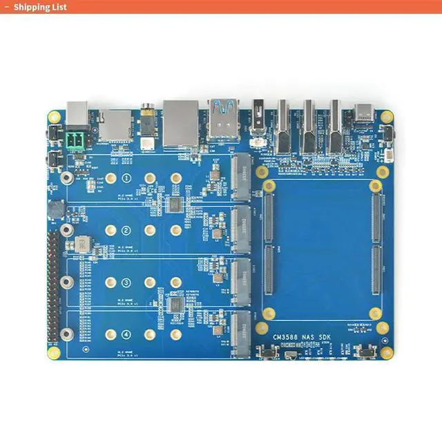 Alt view image 2 of 7 - CM3588 Plus Mini NAS Platform, up to 8K Video, RK3588,OpenMediaVault fit,32GB LPDDR5, 4 x M.2 PCIe3.0 Socket, NAS Solutions, Home Server,Local Cloud Storage (NAS Carrier Board)